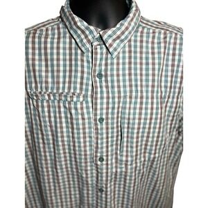 The North Face Shirt Mens Large Plaid‎ Short Sleeve Button Up Shirt Performance